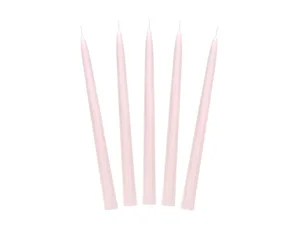 Świeca stożkowa matowa brudny róż 24cm 10szt Świeca stożkowa matowa brudny róż 24cm 10szt