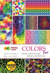 Blok z motywami Colors Fun Happy Color A4 80g 16 ark.