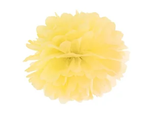 Pompon bibułowy żółty 25cm