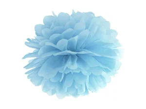 Pompon bibułowy niebieski 35cm