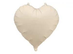 Balon foliowy Serce 45cm jasny beż