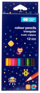 Kredki drewniane trójkątne Pixi Planet 12 kolorów Happy Color Kredki drewniane trójkątne Pixi Planet 12 kolorów Happy Color