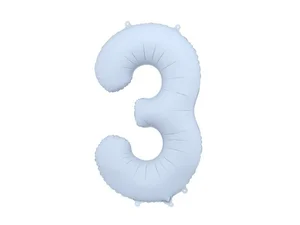 Balon foliowy cyfra 3 86cm mglisty niebieski