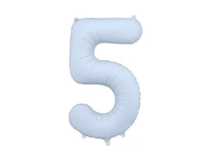 Balon foliowy cyfra 5 86cm mglisty niebieski