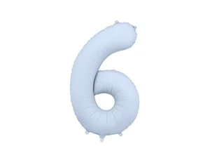 Balon foliowy cyfra 6 86cm mglisty niebieski