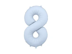 Balon foliowy cyfra 8 86cm mglisty niebieski
