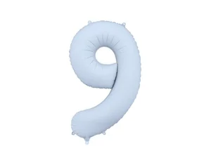 Balon foliowy cyfra 9 86cm mglisty niebieski Balon foliowy cyfra 9 86cm mglisty niebieski