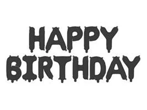 Balon foliowy Happy Birthday 340x35cm czarny Balon foliowy Happy Birthday 340x35cm czarny