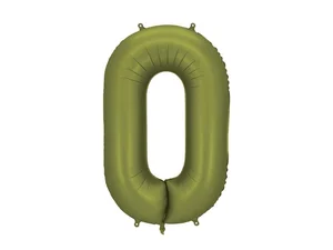 Balon foliowy cyfra 0 86cm oliwkowy