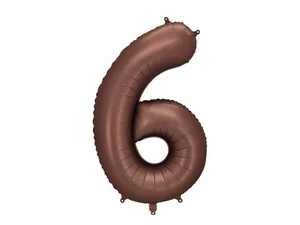 Balon foliowy cyfra 6 86cm mocca Balon foliowy cyfra 6 86cm mocca