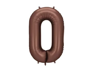 Balon foliowy cyfra 0 86cm mocca Balon foliowy cyfra 0 86cm mocca