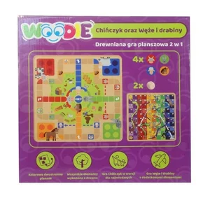 Gra drewniana 2w1 Chińczyk/Węże i drabiny Woodie Gra drewniana 2w1 Chińczyk/Węże i drabiny Woodie