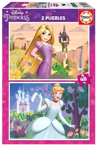 Puzzle 2x48 Zaplątani Kopciuszek