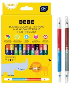 Mazaki dwustronne Bebe Kids, 12szt x 24kol.