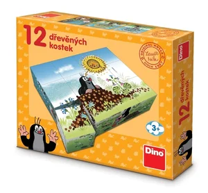 Drewniane klocki obrazkowe Rok Krecika 12el