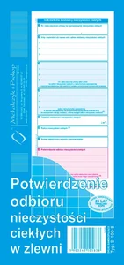 Potwierdzenie odbioru nieczystości ciekłych w zlewni