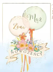 Karnet A5 Ślub Balony