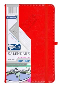 Kalendarz 2026 18 m-cy. Hip hop A5 tygodniowy czerwony Kalendarz 2026 18 m-cy. Hip hop A5 tygodniowy czerwony