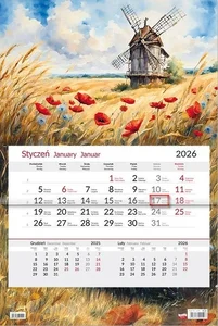 Kalendarz 2026 jednodzielny Młyn