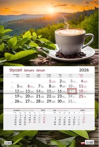 Kalendarz 2026 jednodzielny Kawa Kalendarz 2026 jednodzielny Kawa