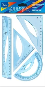 Zestaw geometryczny niebieski linijka 20cm
