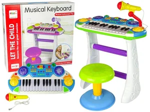 Keyboard z krzesełkiem i mikrofonem Keyboard z krzesełkiem i mikrofonem