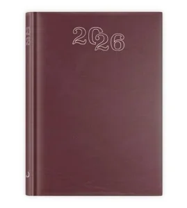 Kalendarz 2026 A5 dzienny standard bordowy