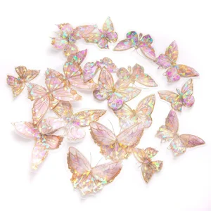 Naklejki Pet Połyskujące Motyle Crystal Pink20 szt.