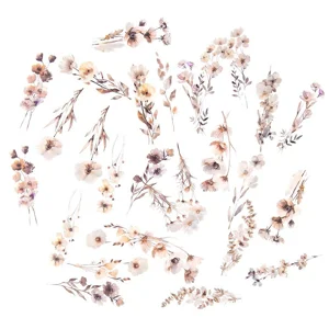 Naklejki Pet Kwiaty Beige Mist 30 szt.