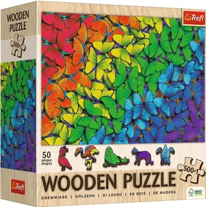 PUZZLE 500+1 Puzzle Drewniane Tęczowe motyle 20217
