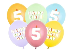 Balony 5 mix 30cm 6szt