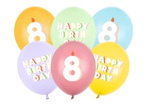 Balony 8 mix 30cm 6szt