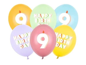 Balony 9 mix 30cm 6szt