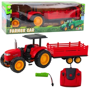 Traktor z przyczepą RC czerwony Traktor z przyczepą RC czerwony