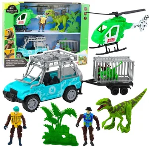 Zestaw z dinozaurem samochód +helikopter + figurki Zestaw z dinozaurem samochód +helikopter + figurki