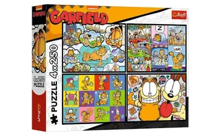 Puzzle 4x250 Garfield nie lubi poniedziałków TREFL