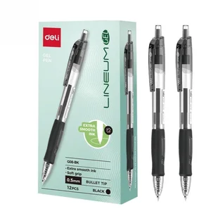 Długopis żelowy 0,5mm Arrix czarny (12szt) DELI