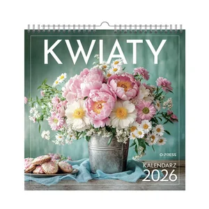 Kalendarz 2026 Kwiaty kwadrat ścienny Kalendarz 2026 Kwiaty kwadrat ścienny