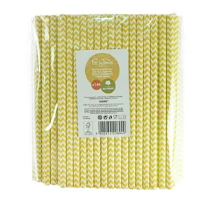 Słomki papierowe shake 8mm żółte 144szt