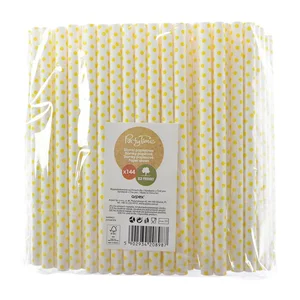 Słomki papierowe jumbo 10mm żółte 144szt Słomki papierowe jumbo 10mm żółte 144szt