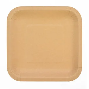 Talerze papierowe kraftowe 23x23cm 6szt