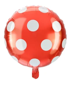 Balon foliowy kropki czerwony