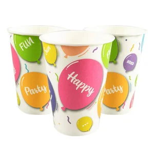Kubki papierowe Happy Balloons! 8szt