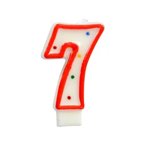 Świeczka cyferka 7 kropki Świeczka cyferka 7 kropki