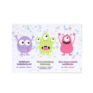 Blok techniczny barwiony A4/10K 160g Monsterki