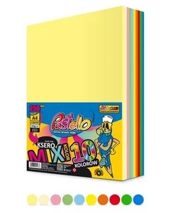 Papier ksero A4 160g 10 kolorów 250 arkuszy Papier ksero A4 160g 10 kolorów 250 arkuszy