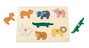 Puzzle drewniane ze zwierzętami 7el