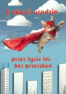 Kartka okolicznościowa W dniu urodzin kot