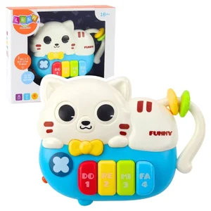 Mini Pianinko Kotek niebieski światło dźwięk