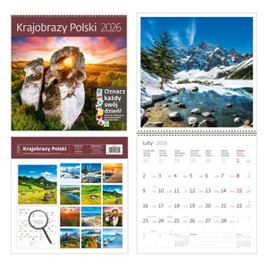 Kalendarz 2026 Krajobrazy Polski z naklejkami